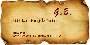 Gitta Benjámin névjegykártya